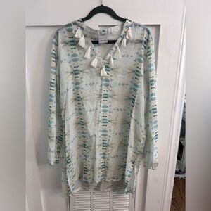 Laura Park Annie Selkie tunic Ikat tassel top
